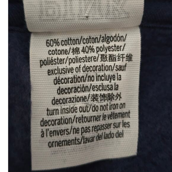 Victoria Secret Pink Navy Blue Green Cropped Hooded Winter Women's Sweatshirt L - Picture 5 of 5